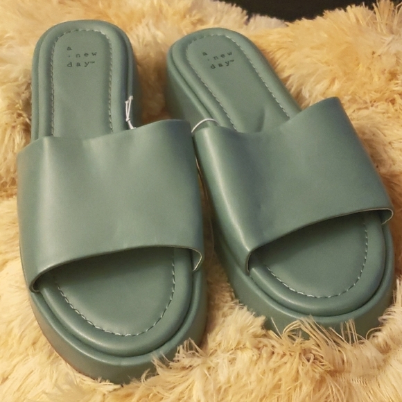 A New Day Carlita Wedge Heels - Blue Size 9 - Picture 2 of 5